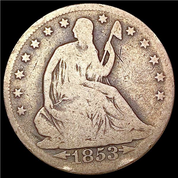 1853 Arrow Seated Liberty Half Dollar NICELY CIRCULATED