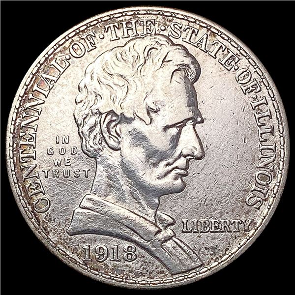 1918 Illinois Half Dollar CHOICE AU