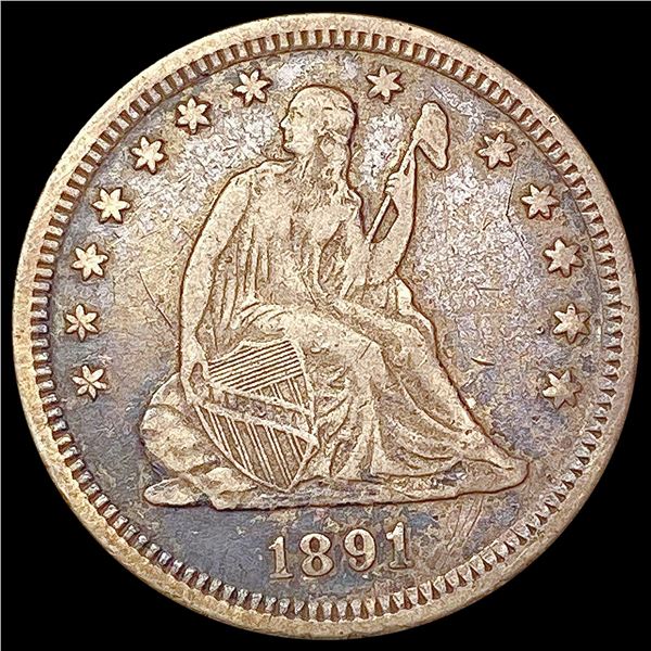1891 Seated Liberty Quarter LIGHTLY CIRCULATED
