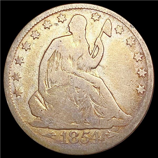1854 Arrow Seated Liberty Half Dollar NICELY CIRCULATED