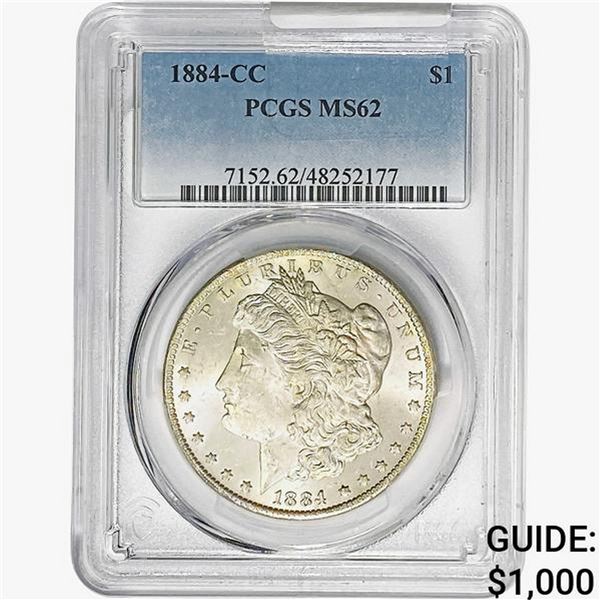 1884-CC Morgan Silver Dollar PCGS MS62