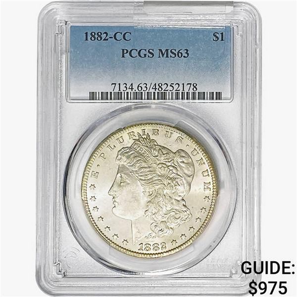 1882-CC Morgan Silver Dollar PCGS MS63