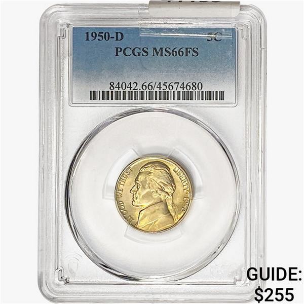 1950-D Jefferson Nickel PCGS MS66 FS