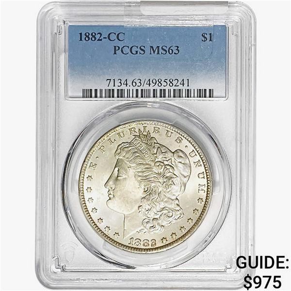 1882-CC Morgan Silver Dollar PCGS MS63