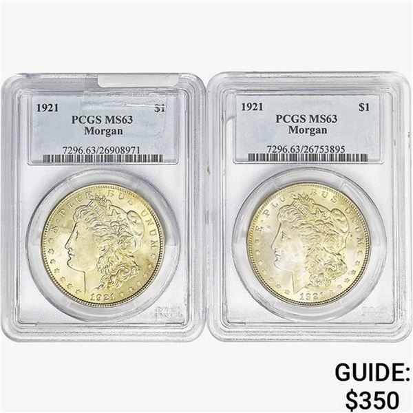 [2] 1921 Morgan Silver Dollar PCGS MS63