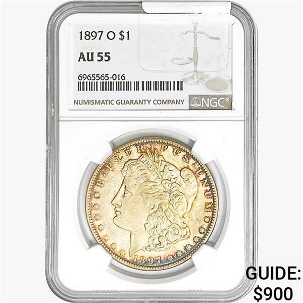1897-O Morgan Silver Dollar NGC AU55