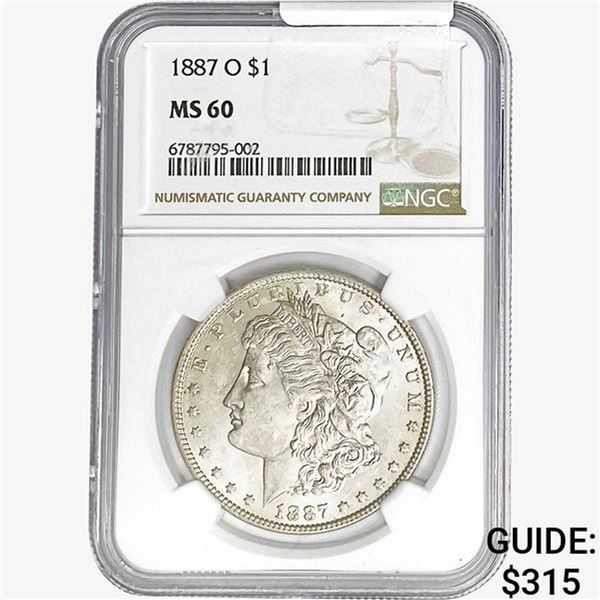 1887-O Morgan Silver Dollar NGC MS60