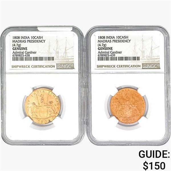 [2]1808 India 10Cash Madras Presidency NGC Genuine