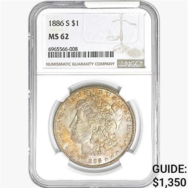 1886-S Morgan Silver Dollar NGC MS62