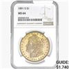 Image 1 : 1891-S Morgan Silver Dollar NGC MS64