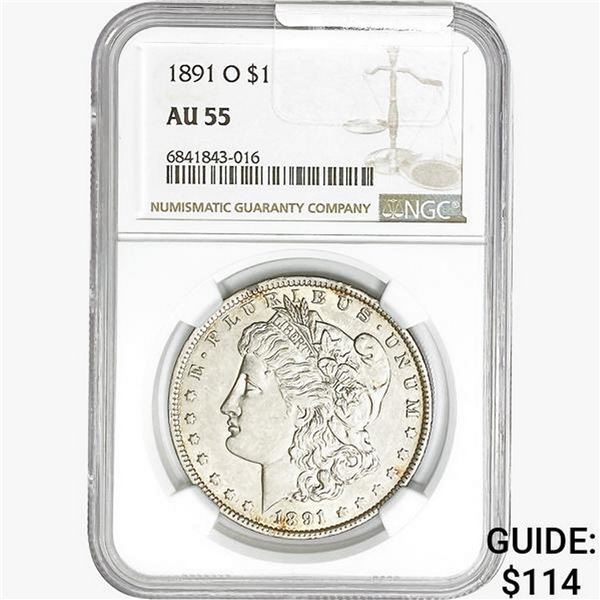 1891-O Morgan Silver Dollar NGC AU55