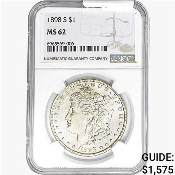 1898-S Morgan Silver Dollar NGC MS62