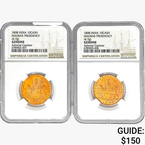 [2]1808 India 10Cash Madras Presidency NGC Genuine