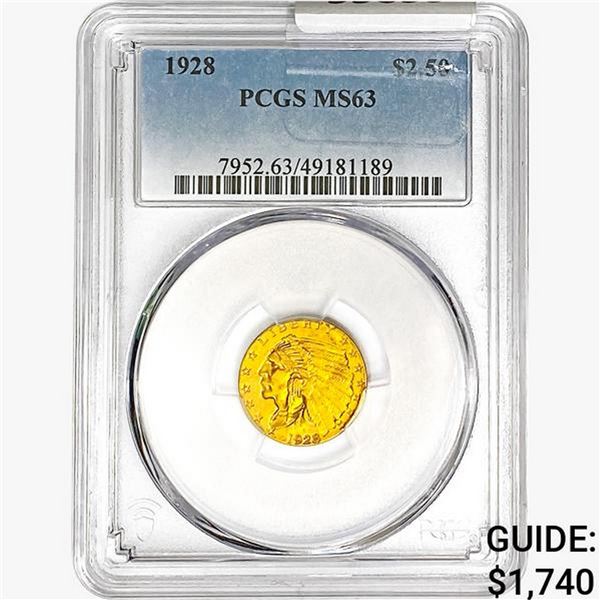 1928 $2.50 Gold Quarter Eagle PCGS MS63