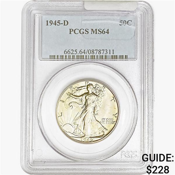 1945-D Walking Liberty Half Dollar PCGS MS64