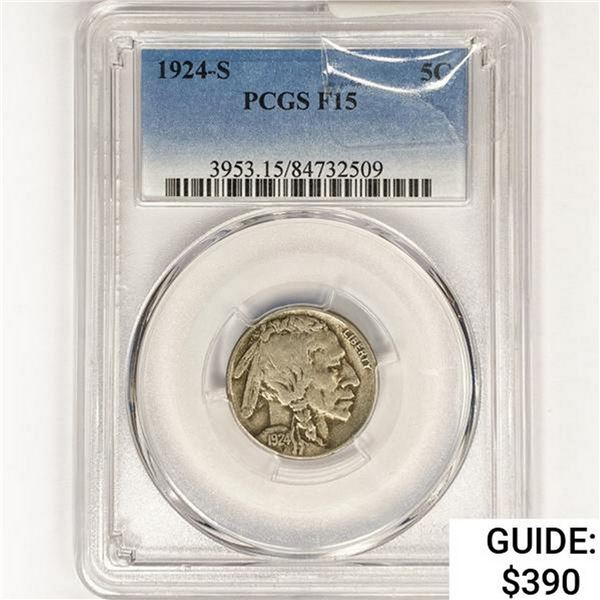 1924-S Buffalo Nickel PCGS F15