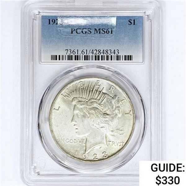 1923-D Silver Peace Dollar PCGS MS61