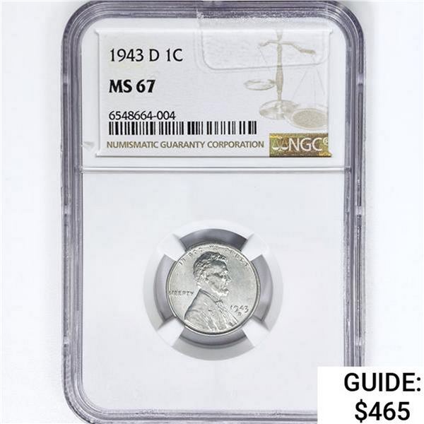 1943-D Wheat Cent NGC MS67