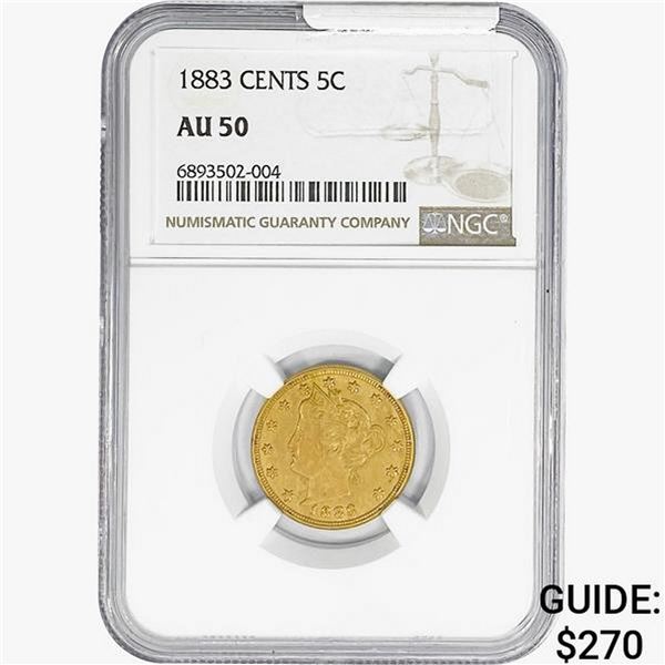1883 Liberty Victory Nickel NGC AU50 Cents