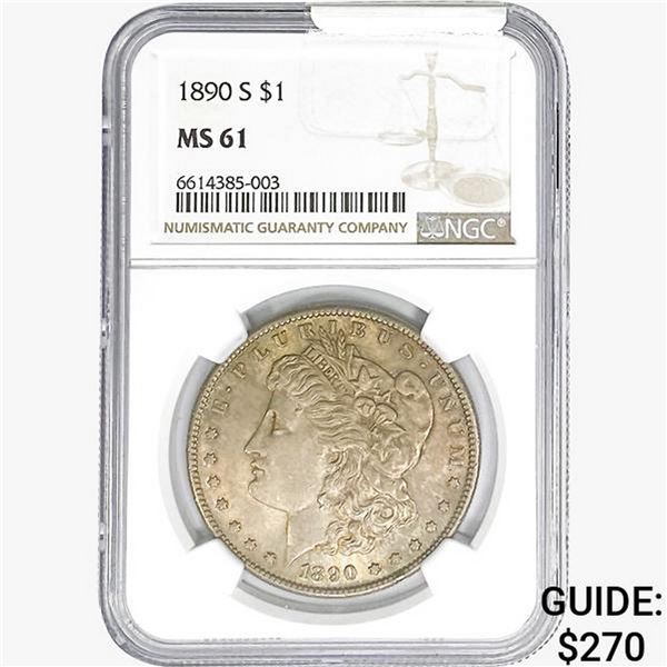 1890-S Morgan Silver Dollar NGC MS61