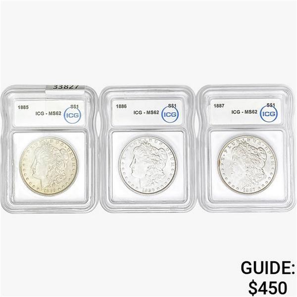 [3]1885-1887 Morgan Silver Dollar ICG MS62