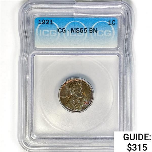 1921 Wheat Cent ICG MS65 BN