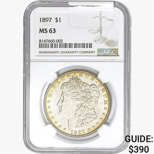 1897 Morgan Silver Dollar NGC MS63