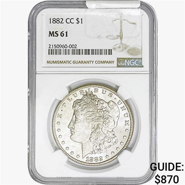 1882-CC Morgan Silver Dollar NGC MS61