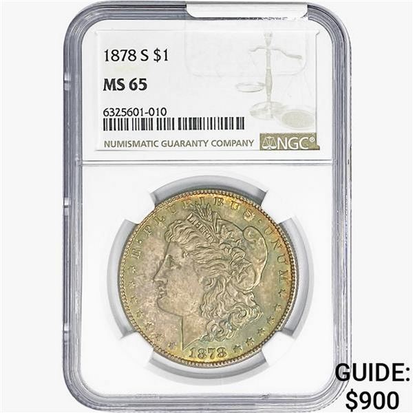 1878-S Morgan Silver Dollar NGC MS65