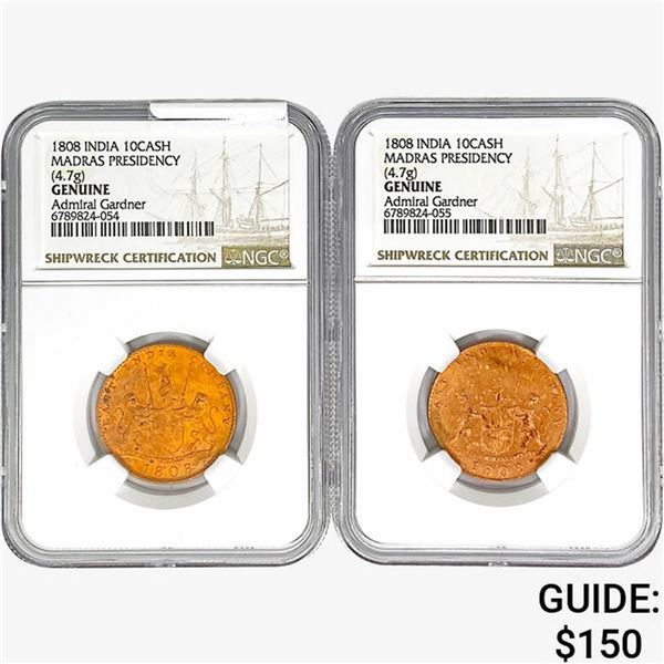 [2]1808 India 10Cash Madras Presidency NGC Genuine