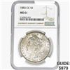 Image 1 : 1883-CC Morgan Silver Dollar NGC MS61