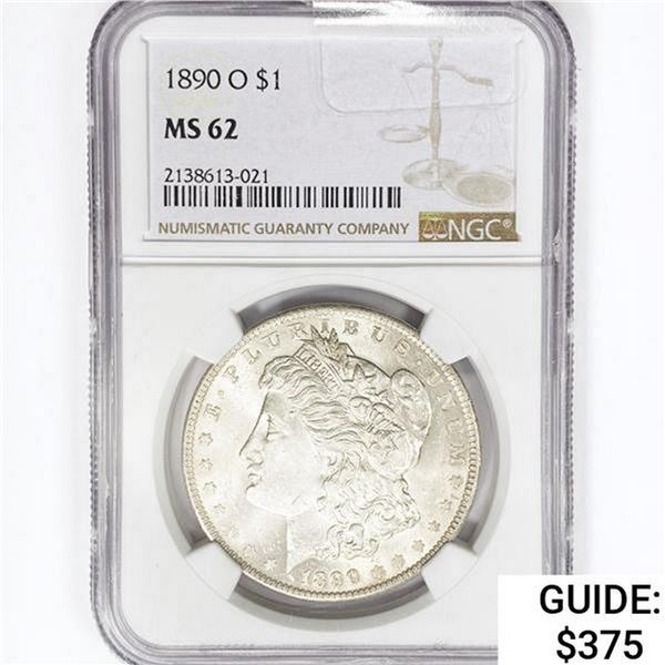 1890-O Morgan Silver Dollar NGC MS62
