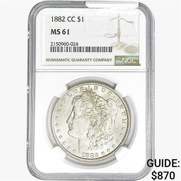 1882-CC Morgan Silver Dollar NGC MS61