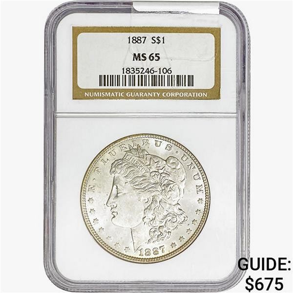 1887 Morgan Silver Dollar NGC MS65