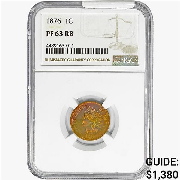 1876 Indian Head Cent NGC PF63 RB