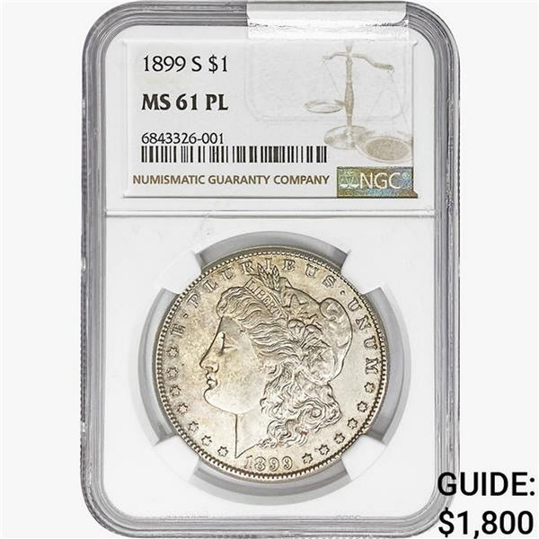 1899-S Morgan Silver Dollar NGC MS61 PL