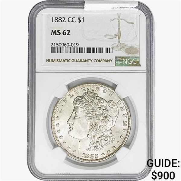 1882-CC Morgan Silver Dollar NGC MS62