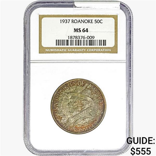 1937 Roanoke Half Dollar NGC MS64