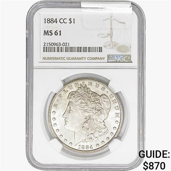 1884-CC Morgan Silver Dollar NGC MS61
