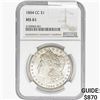 Image 1 : 1884-CC Morgan Silver Dollar NGC MS61