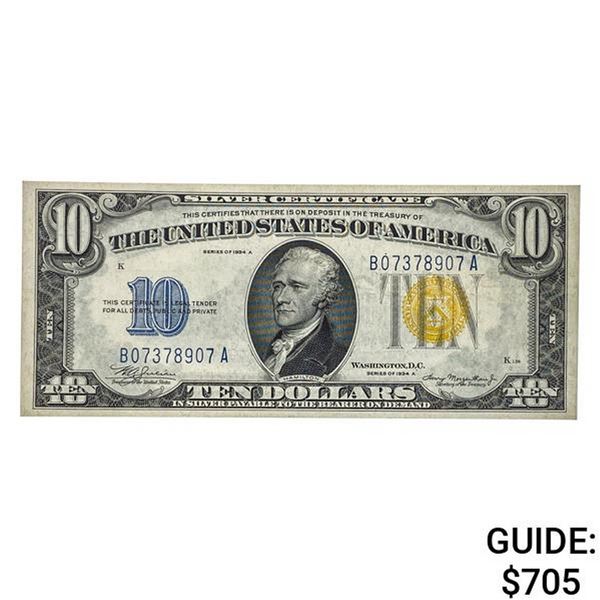 1934-A $10 "NORTH AFRICA" SILVER CERTIFICATE GEM UNC