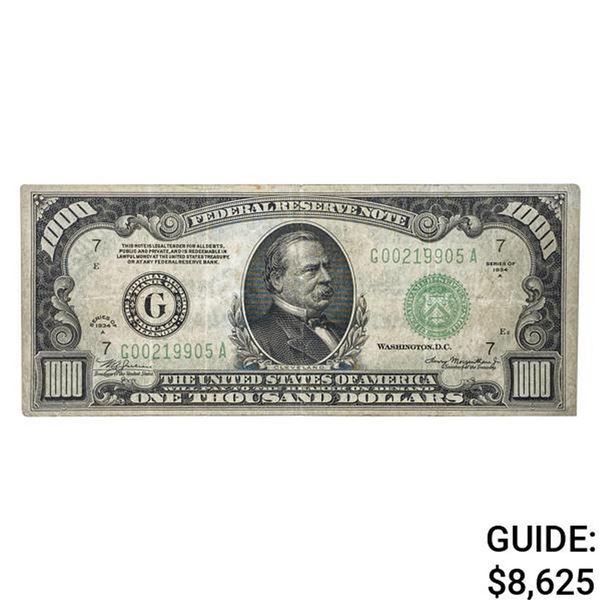 1934-A $1,000 FRN CHICAGO, IL VERY FINE+