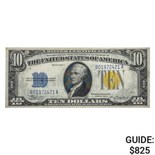1934-A $10 "NORTH AFRICA" SILVER CERTIFICATE GEM UNC