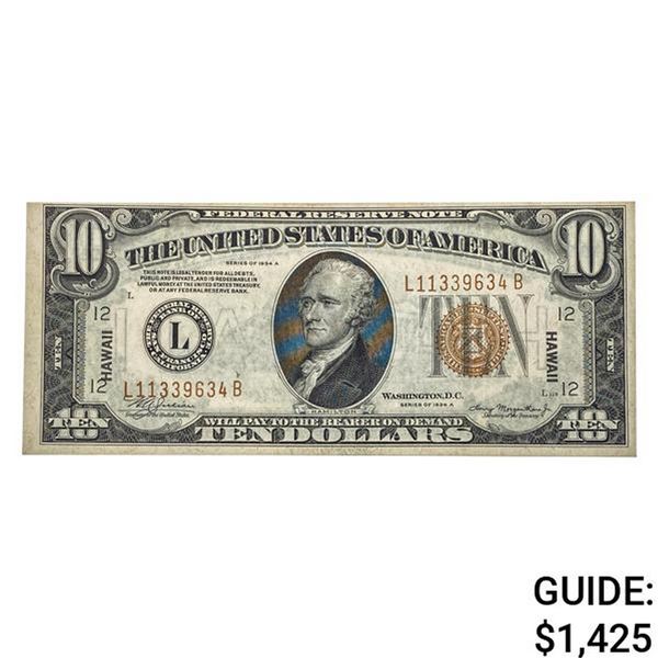 1934-A $10 "HAWAII" FRN CHOICE UNCIRCULATED