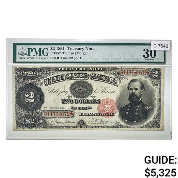 1891 $2 TREASURY NOTE PMG VERY FINE-30