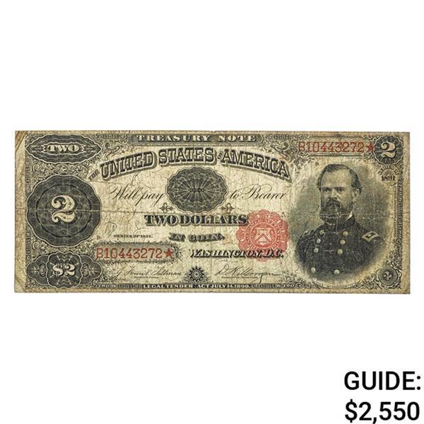 1891 $2 "MCPHERSON" TREASURY NOTE VERY FINE