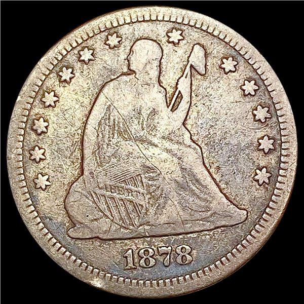 1878-CC Seated Liberty Quarter NICELY CIRCULATED