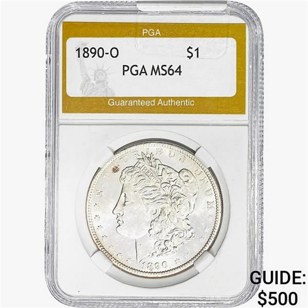 1890-O Morgan Silver Dollar PGA MS64