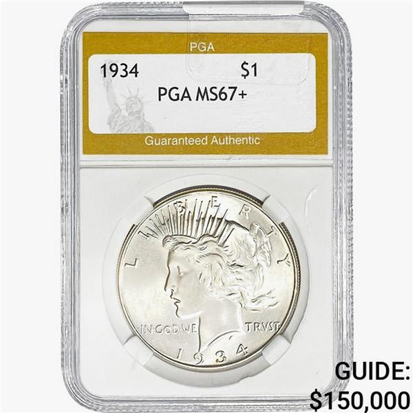 1934 Silver Peace Dollar PGA MS67+