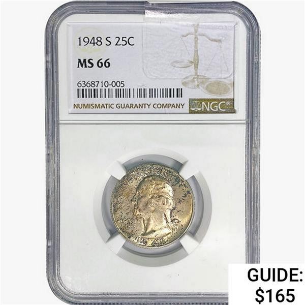 1948-S Washington Silver Quarter NGC MS66